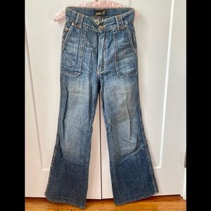 Rad 70s style ultra high wasted jainesse wide leg jeans size 27